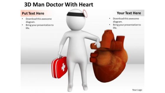 Top Business People 3d Man Doctor With Heart PowerPoint Templates