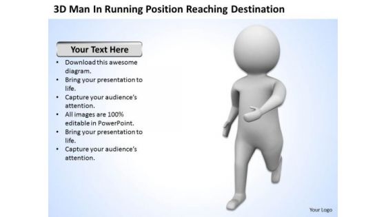 Top Business People 3d Man Running Position Reaching Destination PowerPoint Slides
