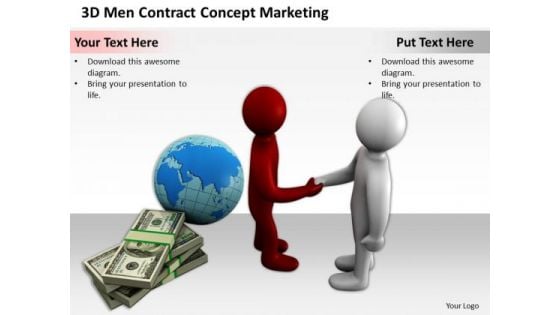 Top Business People 3d Men Contract Concept Marketing PowerPoint Templates