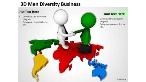 Top Business People 3d Men Diversity PowerPoint Theme Templates