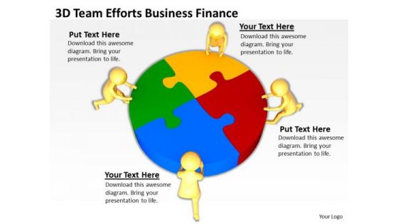 Top Business People 3d Team Efforts Finance PowerPoint Templates