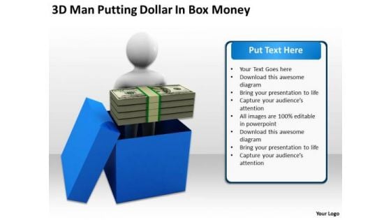 Top Business People Man Putting Dollar Box Money PowerPoint Templates Ppt Backgrounds For Slides