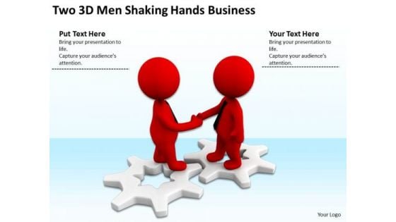 Top Business People Two 3d Men Shaking Hands PowerPoint Templates