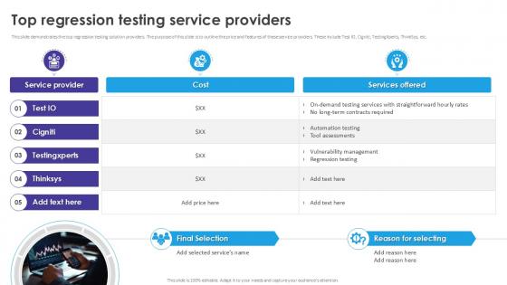 Top Regression Testing Service Automated Regression Testing And Achieving PPT Slide Top Regression Testing Service Automated Regression Testing And Achieving PPT Slide