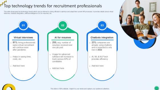 Top Technology Trends For Cloud Recruiting Technologies PPT Slide