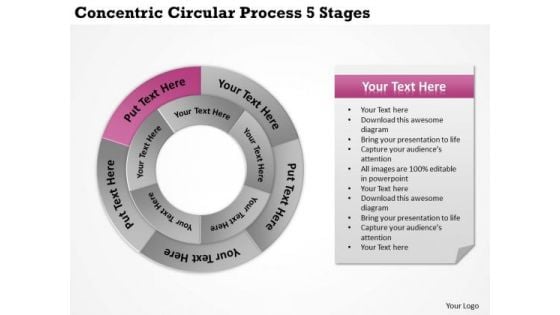 Total Marketing Concepts Concentric Circular Process 5 Stages Ppt Business And Strategy