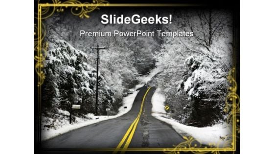 Tough Road Transportation PowerPoint Template 0610