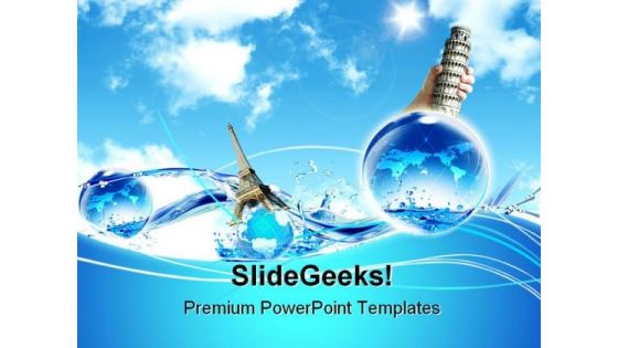 Tower And Ocean Global PowerPoint Templates And PowerPoint Backgrounds 0711