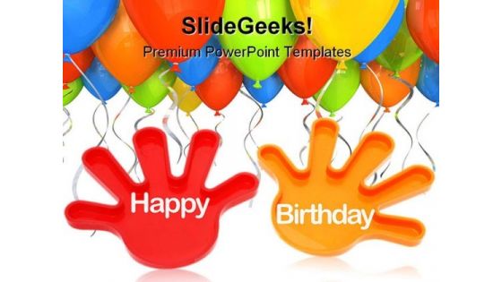 Toy Hands Wishing With Balloons Entertainment PowerPoint Themes And PowerPoint Slides 0511