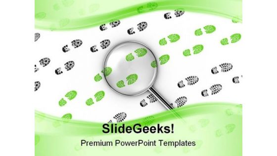 Traces Green Foot Steps Technology PowerPoint Backgrounds And Templates 1210