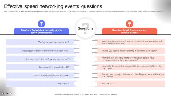 Trade Event Tactics To Boost Effective Speed Networking Events Questions SA SS V Trade Event Tactics To Boost Effective Speed Networking Events Questions SA SS V