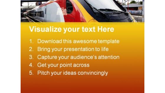 Train Standing At Platform Travel PowerPoint Themes And PowerPoint Slides 0811