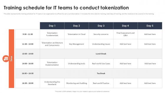 Training Schedule For It Teams To Conduct Tokenization Securing Your Data Ppt Presentation Training Schedule For It Teams To Conduct Tokenization Securing Your Data Ppt Presentation