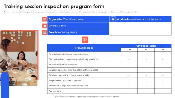 Training Session Inspection Program Form Information Pdf