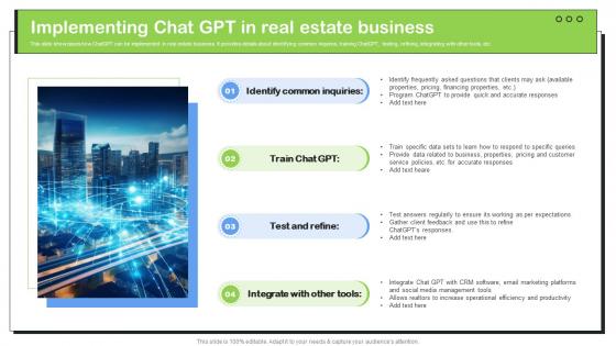 Transforming Real Estate Implementing Chat GPT In Real Estate Business ChatGPT SS V