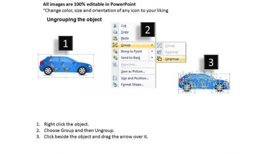 Transportation 2 Door Blue Car Side PowerPoint Slides And Ppt Diagram Templates
