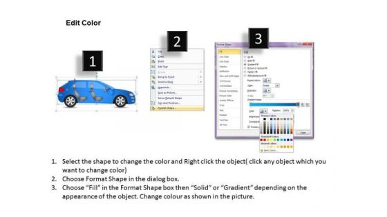 Transportation 2 Door Blue Car Side PowerPoint Slides And Ppt Diagram Templates
