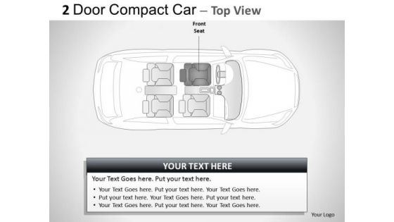 Transportation 2 Door Blue Car Top PowerPoint Slides And Ppt Diagram Templates