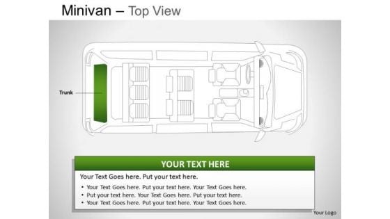 Transportation Green Minivan Top View PowerPoint Slides And Ppt Diagram Templates