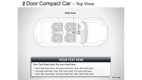 Travel Symbol 2 Door Blue Car Top PowerPoint Slides And Ppt Diagram Templates