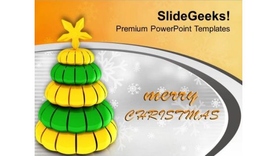 Tree Giving Message Arrival Of Christmas PowerPoint Templates Ppt Backgrounds For Slides 0113
