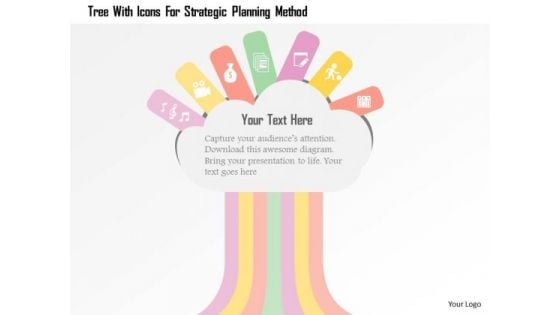 Tree With Icons For Strategic Planning Method Presentation Template