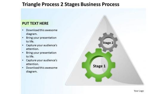 Triangle Process 2 Stages Business Ppt Plan PowerPoint Slides