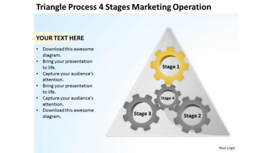 Triangle Process 4 Stages Marketing Operation Ppt Business Plan PowerPoint Slides