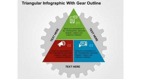 Triangular Infographic With Gear Outline PowerPoint Template Triangular Infographic With Gear Outline PowerPoint Template
