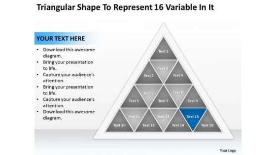 Triangular Shape To Represent 16 Variable In It Business Plan Company PowerPoint Slides Triangular Shape To Represent 16 Variable In It Business Plan Company PowerPoint Slides