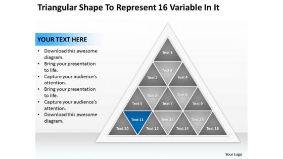 Triangular Shape To Represent 16 Variable In It Ppt New Business Ideas PowerPoint Templates