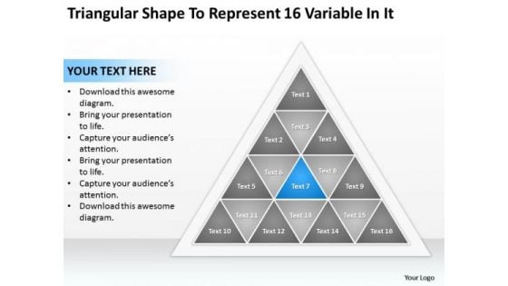 Triangular Shape To Represent 16 Variable In It Sample Business Plans Free PowerPoint Slides Triangular Shape To Represent 16 Variable In It Sample Business Plans Free PowerPoint Slides