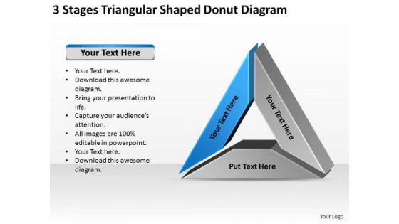 Triangular Shaped Donut Diagram Data Comparison Ppt Business Plan PowerPoint Slides