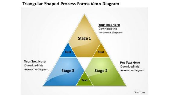 Triangular Shaped Process Forms Venn Diagram Business Plan Template PowerPoint Templates
