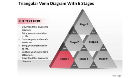 Triangular Venn Diagram Wth 6 Stages Ppt Help Writing Business Plan PowerPoint Slides
