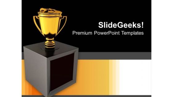 Trophy Cup Full Gold Coins Prize Success PowerPoint Templates And PowerPoint Themes 1112