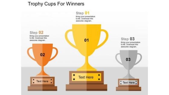 Trophy Cups For Winners PowerPoint Templates