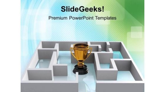 Trophy Symbol Of Award Solution Maze Business PowerPoint Templates And PowerPoint Themes 1112