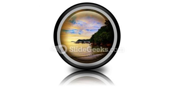 Tropical Sunset Ppt Icon For Ppt Templates And Slides Cc