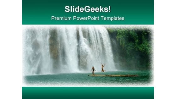 Tropical Waterfall Nature PowerPoint Templates And PowerPoint Backgrounds 0811