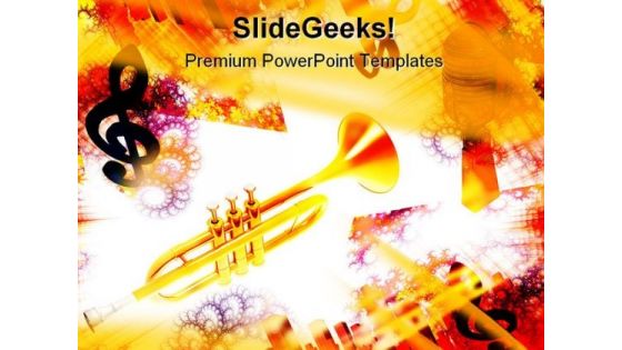 Trumpet Music PowerPoint Themes And PowerPoint Slides 0611