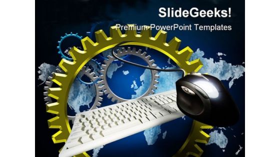 Turning Gears Computer Global PowerPoint Templates And PowerPoint Backgrounds 0211