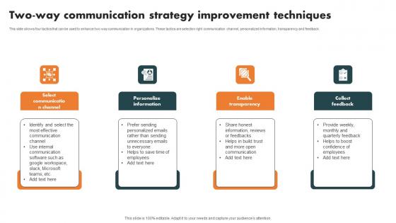 Two-Way Communication Strategy Internal Branding Strategy For Enhanced Advocacy Introduction Pdf