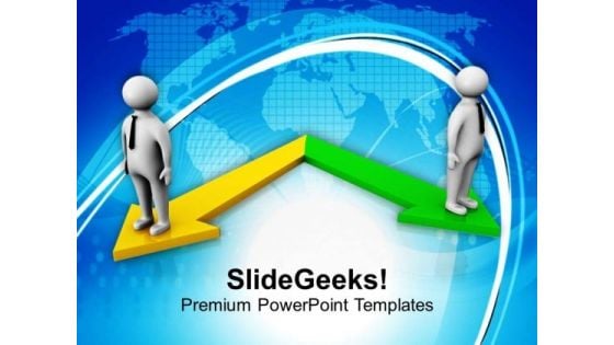 Two Different Directions Business Opportunities PowerPoint Templates Ppt Backgrounds For Slides 0413