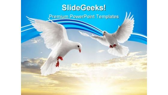 Two Dove Animals PowerPoint Themes And PowerPoint Slides 0411