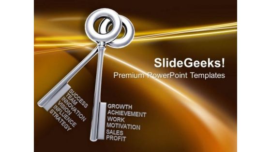 Two Golden Keys With Words Business PowerPoint Templates And PowerPoint Themes 1012