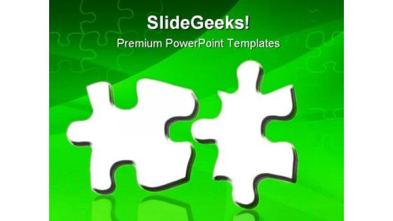 Two Jigsaws Puzzle Shapes PowerPoint Themes And PowerPoint Slides 0811