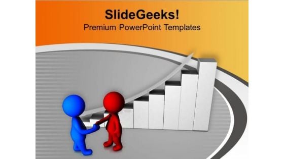 Two Models Shaking Hands PowerPoint Templates Ppt Backgrounds For Slides 0713