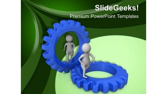 Two Partners Can Gear The Sales PowerPoint Templates Ppt Backgrounds For Slides 0613