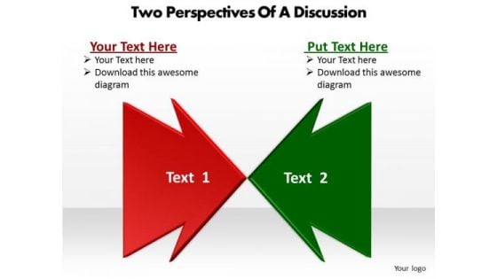 Two Perspectives Of A Discussion Cycle Chart PowerPoint Slides